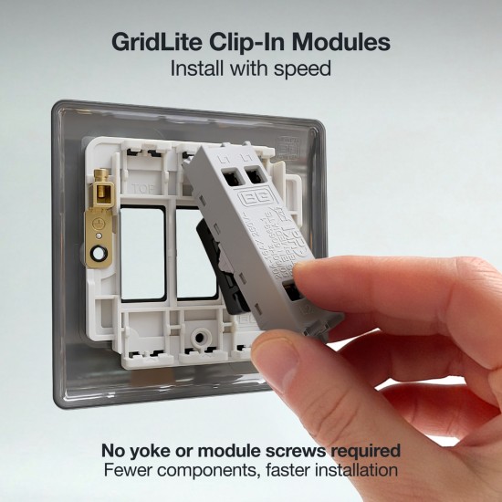 BG Grid Lite Matt Black 20A Intermediate Module